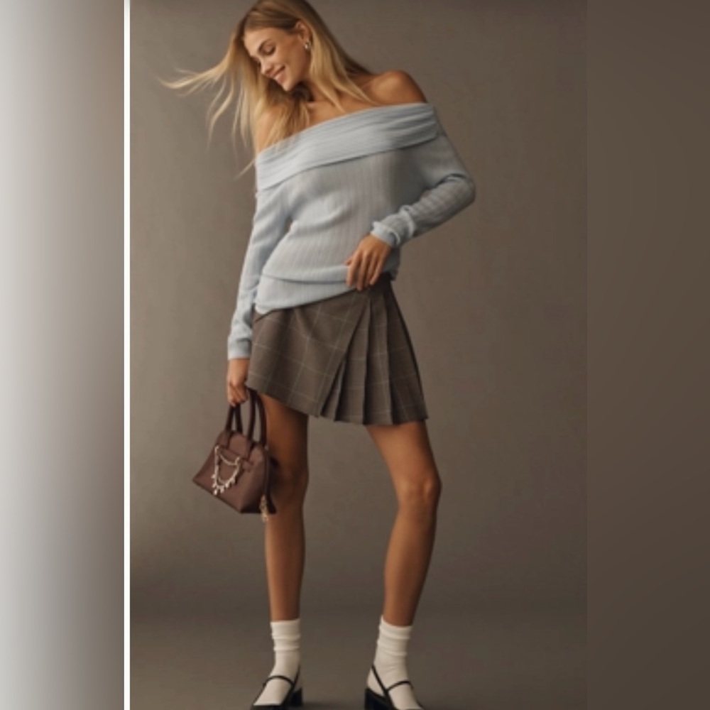 By Anthropologie Off-Shoulder Wool Cashmere Sweater